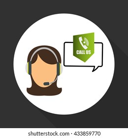 Call center design. customer service icon. Isolated illustration , vector