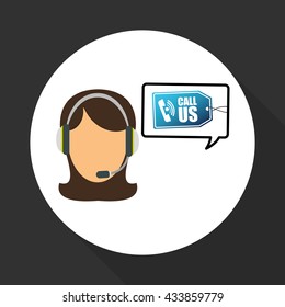 Call center design. customer service icon. Isolated illustration , vector