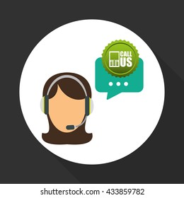 Call center design. customer service icon. Isolated illustration , vector