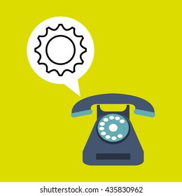 Call center design. Global communication. Flat illustration,