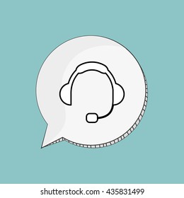 Call center design. Global communication. Flat illustration,