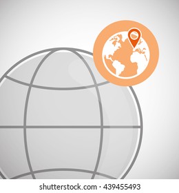 Call center design. Global communication. Flat illustration,