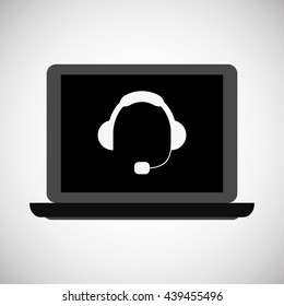Call center design. Global communication. Flat illustration,