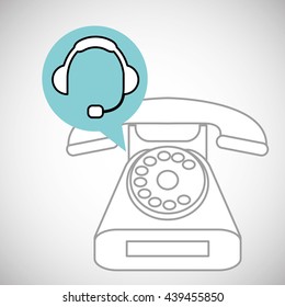 Call center design. Global communication. Flat illustration,