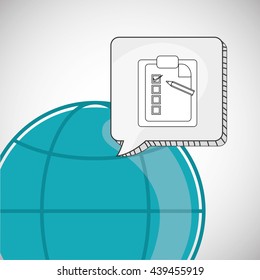 Call center design. Global communication. Flat illustration,