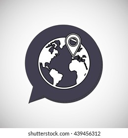 Call center design. Global communication. Flat illustration,