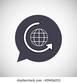 Call center design. Global communication. Flat illustration,