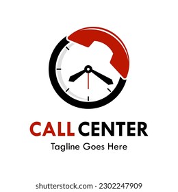 Call center design logo template illustration