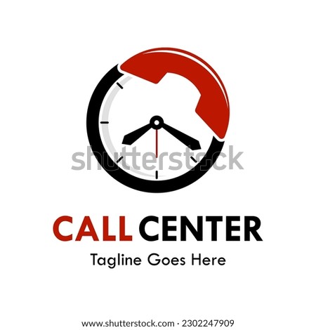 Call center design logo template illustration