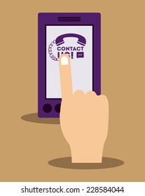 Call center design over beige background,vector illustration