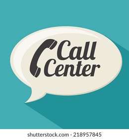 Call center design over blue background, vector illustration