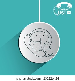 Call center design over blue background, vector illustration.