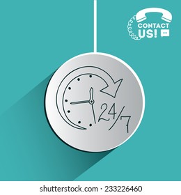 Call center design over blue background, vector illustration.