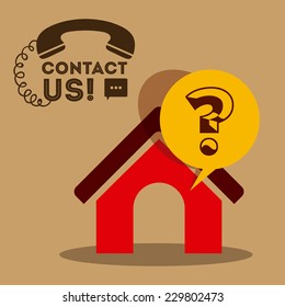 Call center design over brown background,vector illustration