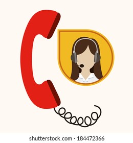 Call center design over gray background, vector illustration