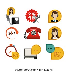Call center design over gray background, vector illustration