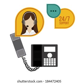 Call center design over gray background, vector illustration