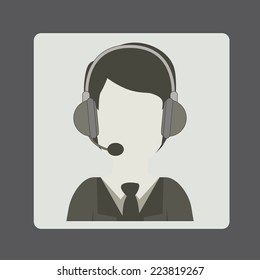 Call center design over gray background, vector illustration
