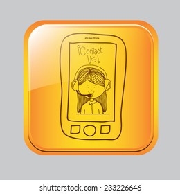 Call center design over gray background, vector illustration.