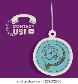 Call center design over purple background,vector illustration