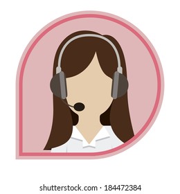 Call center design over white background, vector illustration