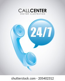Call center design over white background, vector illustration