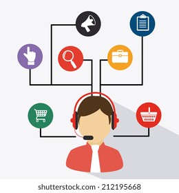 Call center design over white background, vector illustration