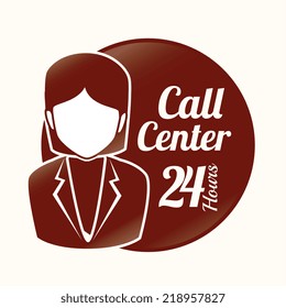 Call center design over white background, vector illustration
