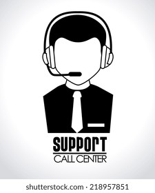 Call center design over white background, vector illustration