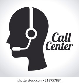 Call center design over white background, vector illustration
