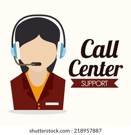 Call center design over white background, vector illustration