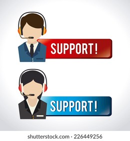 Call center design over white background, vector illustration