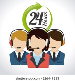 Call center design over white background, vector illustration