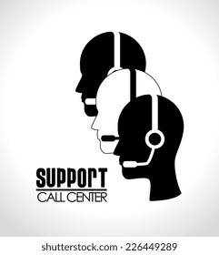 Call center design over white background, vector illustration