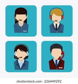 Call center design over white background, vector illustration