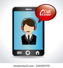 Call center design over white background, vector illustration