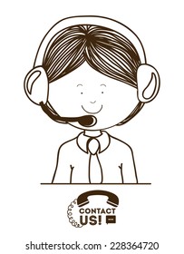 Call center design over white background,vector illustration