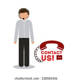 Call center design over white background,vector illustration