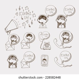 Call center design over white background,vector illustration