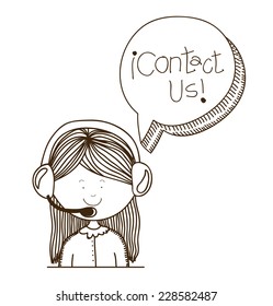 Call center design over white background,vector illustration
