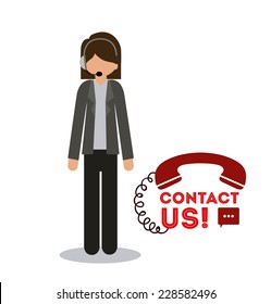 Call center design over white background,vector illustration