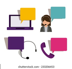 Call center design over white background, vector illustration.