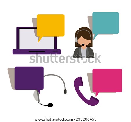 Call center design over white background, vector illustration.