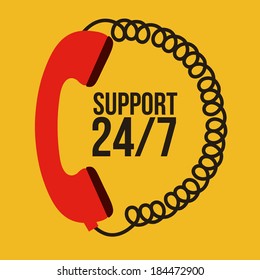 Call center design over yellow background, vector illustration