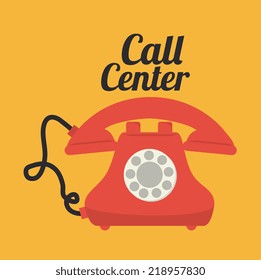 Call center design over yellow background, vector illustration