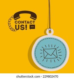 Call center design over yellow background,vector illustration