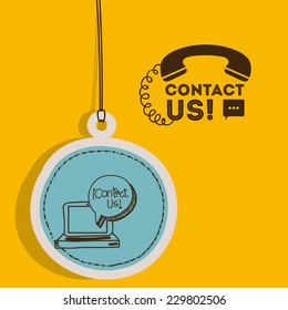 Call center design over yellow background,vector illustration
