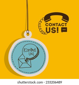 Call center design over yellow background, vector illustration.