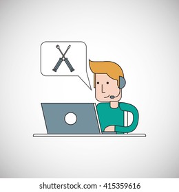 Call center design. telemarketing icon. support concept