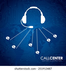 Call Center Design, Vector Illustration Eps10 Graphic 